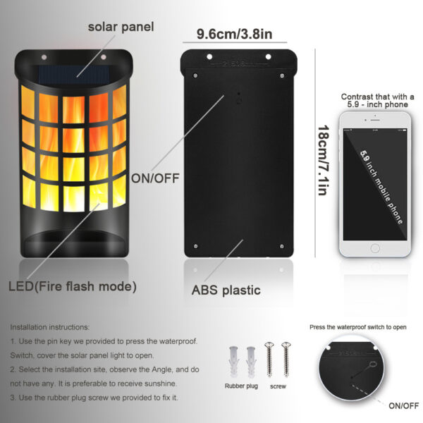 Ts Yyw106 Solar Garden Wall Light Product Image 03